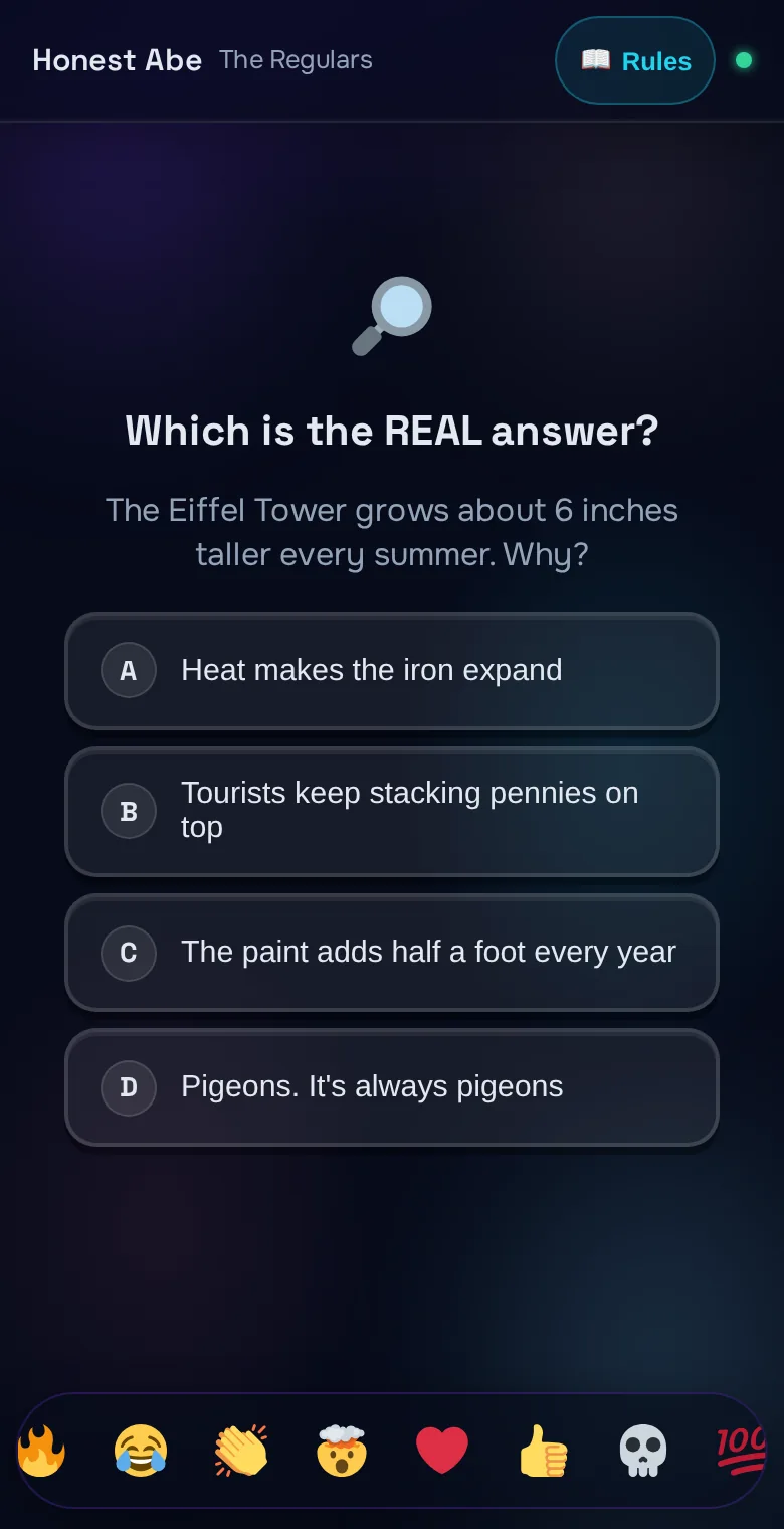 Bluff voting: four convincing answers, one is real